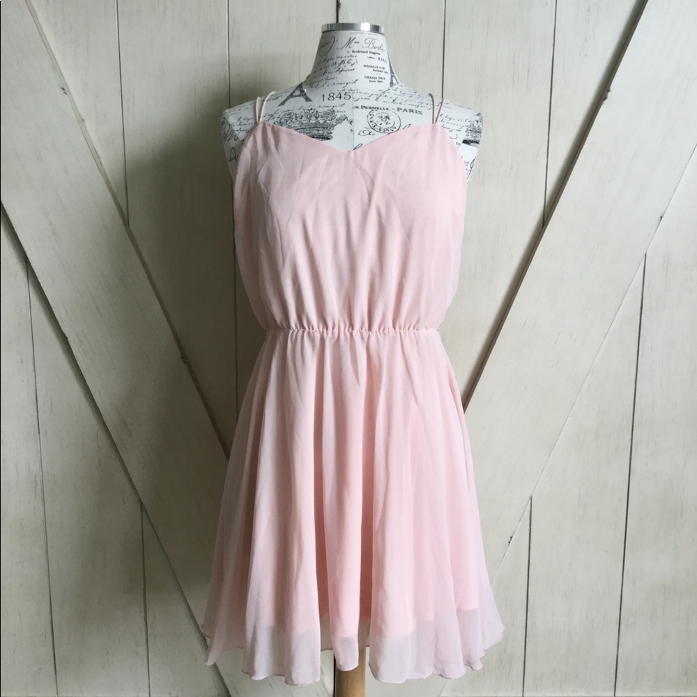 🌷Asos Pink Chiffon Stretch Dress🌷